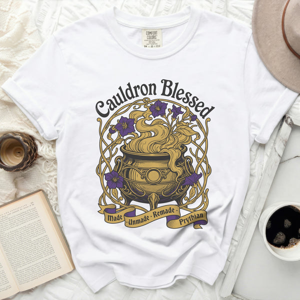 Cauldron Blessed Art Nouveau Tee in White