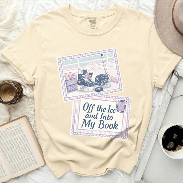 Off the Ice & Into My Book Next Chapter Tee in Ivory