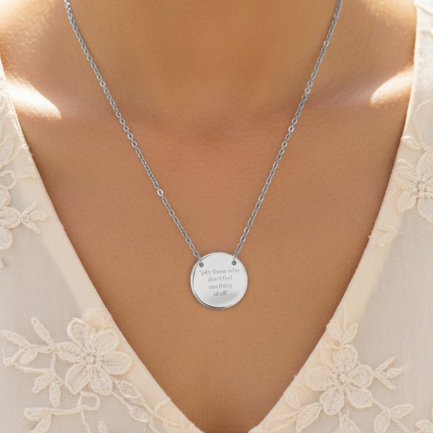 'For those who don't feel anything at all' necklace