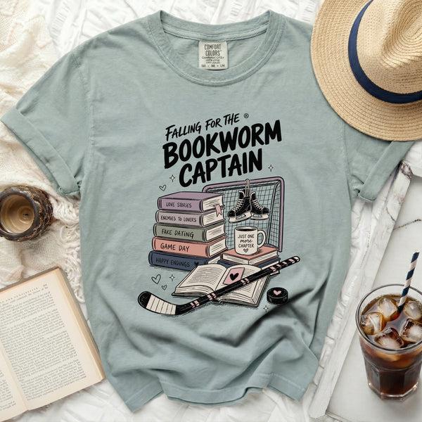 Falling for the Bookworm Captain Tee in Bay