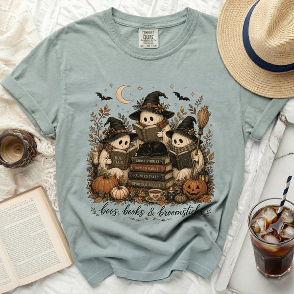 Boos & Books Tee in Bay
