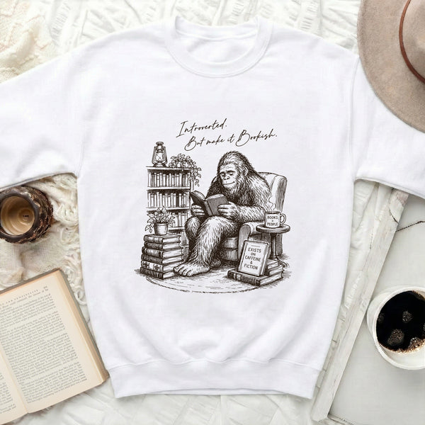 Introverted & Bookish Sweatshirt in White