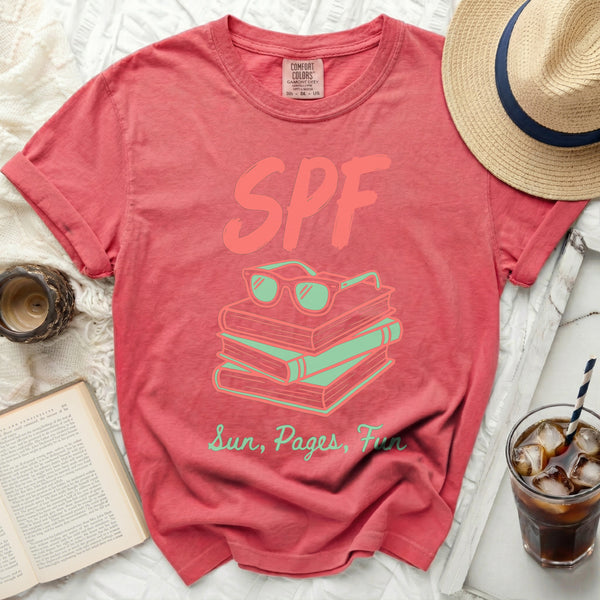 Sun, Pages, Fun Tee in Watermelon