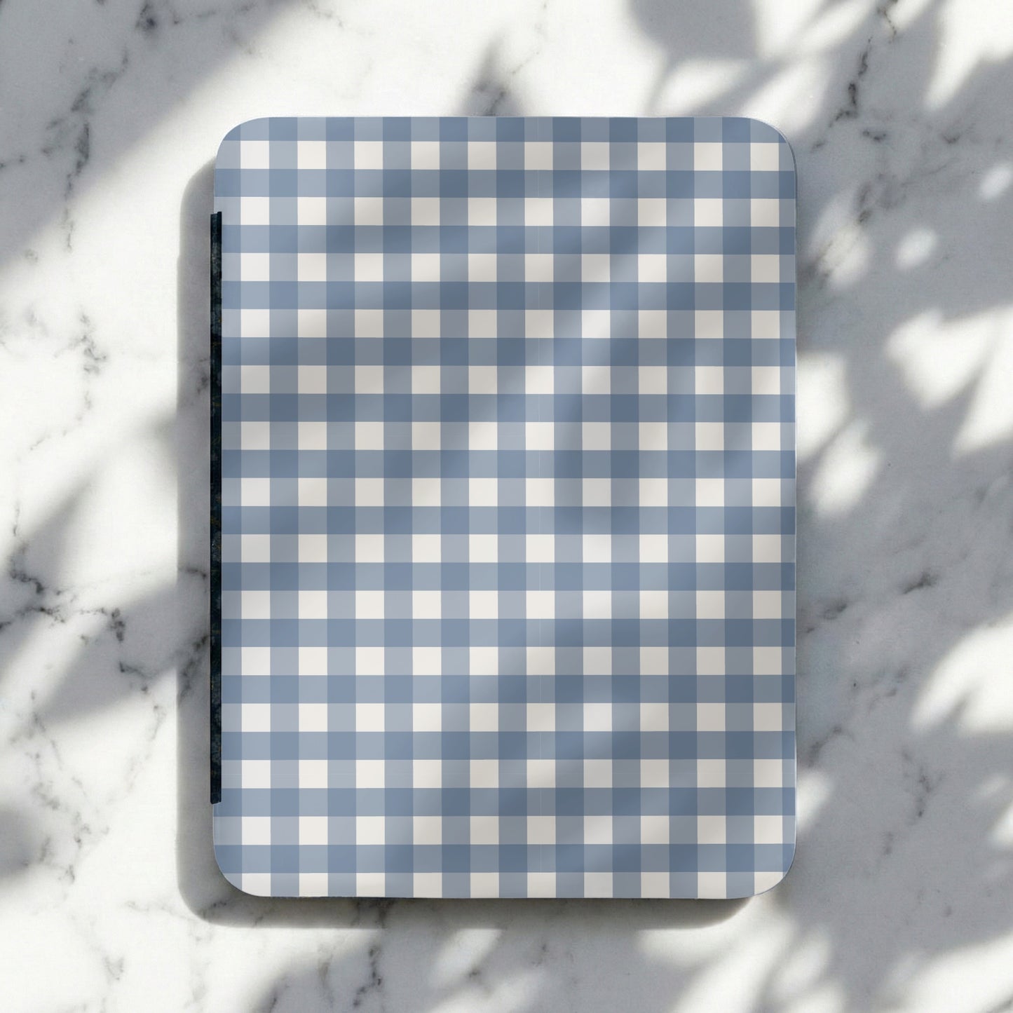 Elegant Blue and White Checkered Pattern Notebook