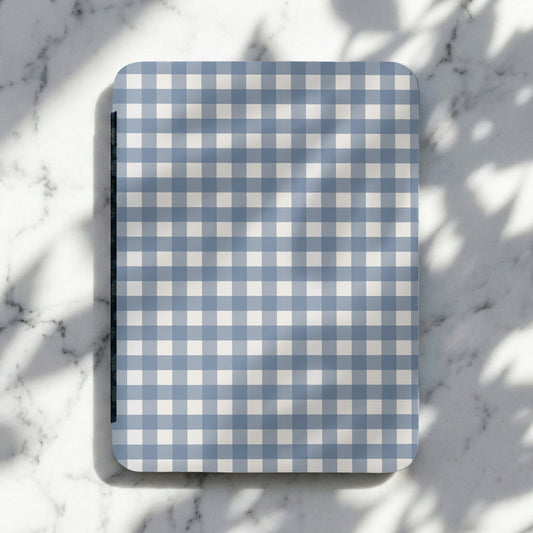 Elegant Blue and White Checkered Pattern Notebook