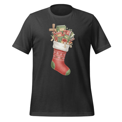 Festive Stocking with Gifts Design T-Shirt