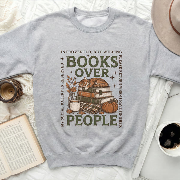 Books Over People Sweatshirt in Sport Grey