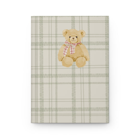 Cute Teddy Bear on Plaid Patterned Journal Product