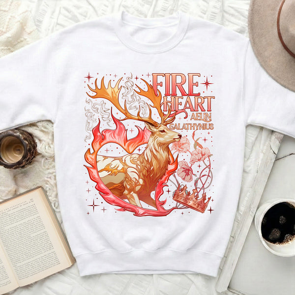 Fireheart Stag Sweatshirt in White