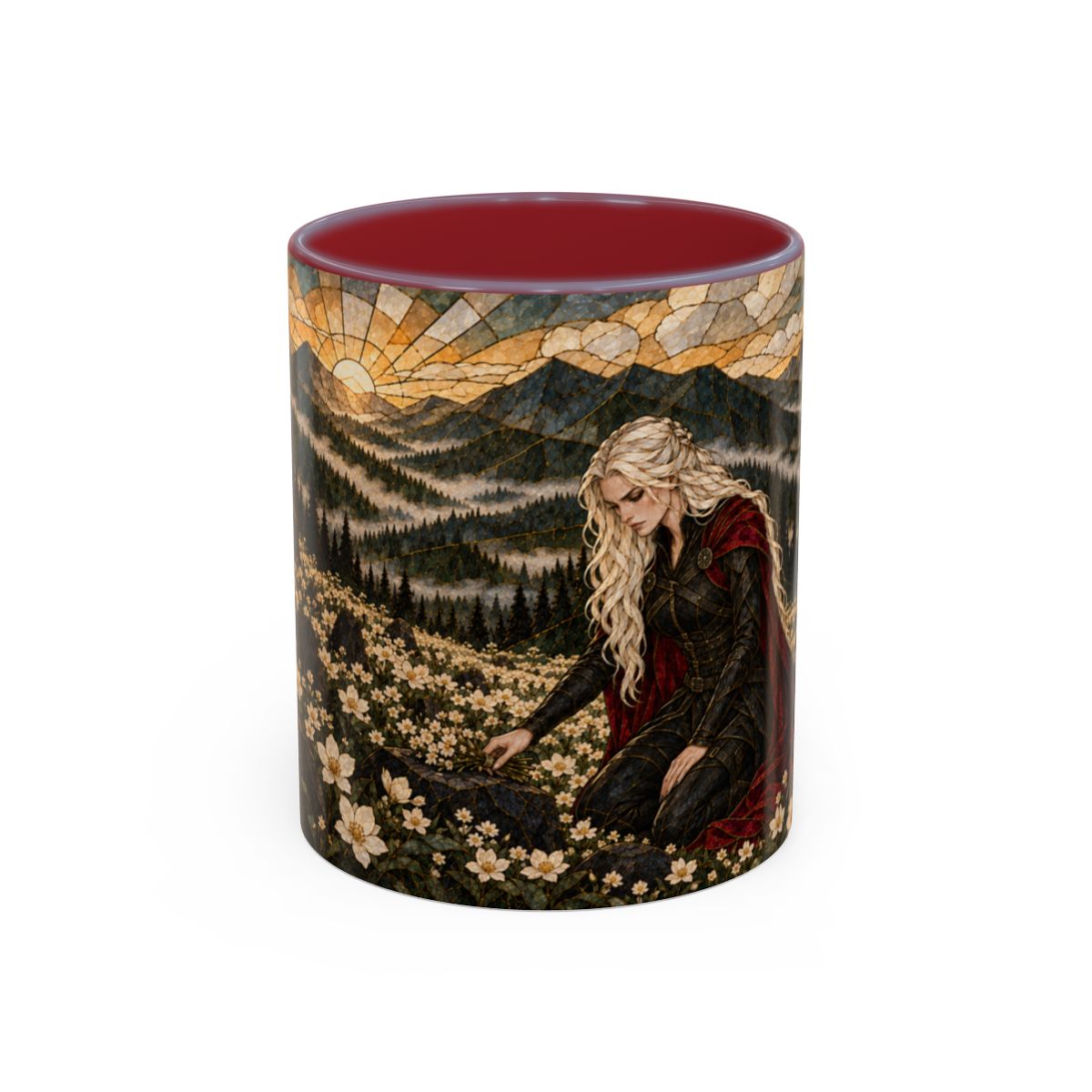 Maroon mug, front