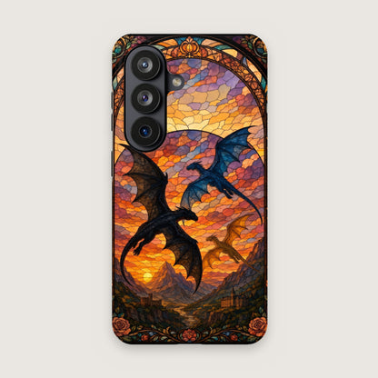 Fourth Wing Stained Glass Sunset Dragons Phone Case on Samsung Galaxy S26
