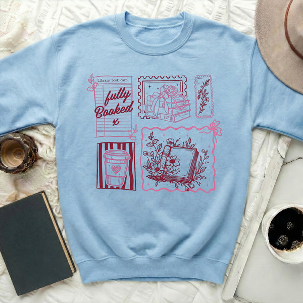 Fully Booked Library Card Sweatshirt in Light Blue