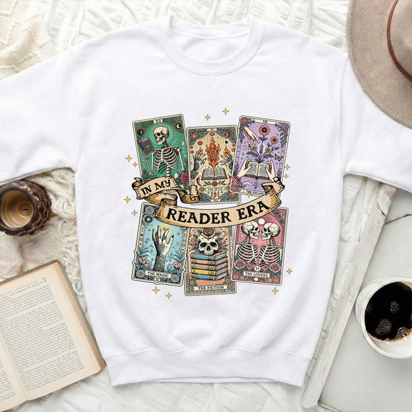 Halloween Tarot Book Club Sweatshirt in White