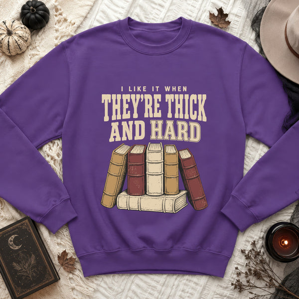 Hard Reads Humor Sweatshirt in Purple