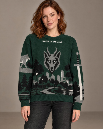 Pack of Devils knitted sweater, front