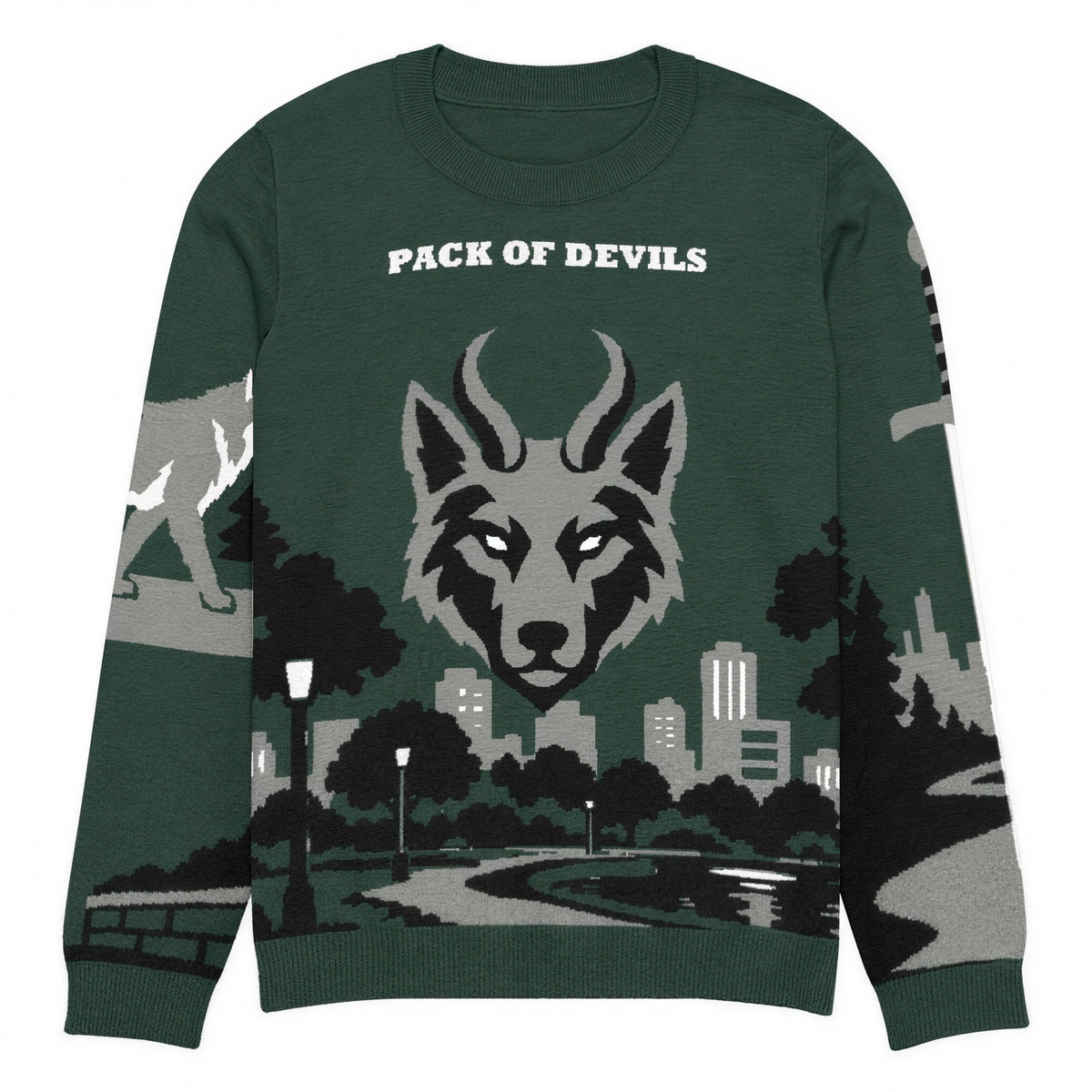 Pack of Devils knitted sweater, flat front