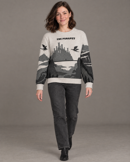 The Parapet knitted sweater, walking