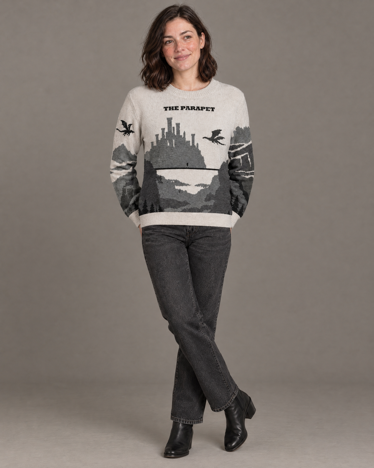 The Parapet knitted sweater, full length