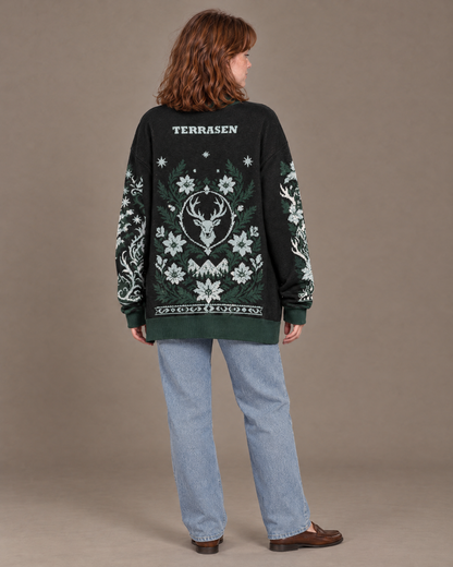 Terrasen Stag Knitted Cardigan back view