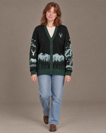 Terrasen Stag Knitted Cardigan walking