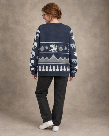 Riders Quadrant knitted sweater, worn back view