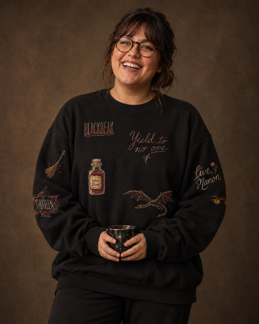 Manon and the Thirteen Doodles Sweatshirt, front, worn