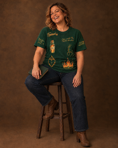 Aelin Fireheart Doodles Tee, seated