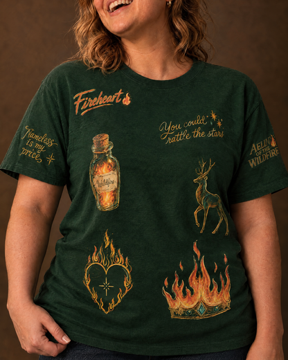 Aelin Fireheart Doodles Tee, close-up