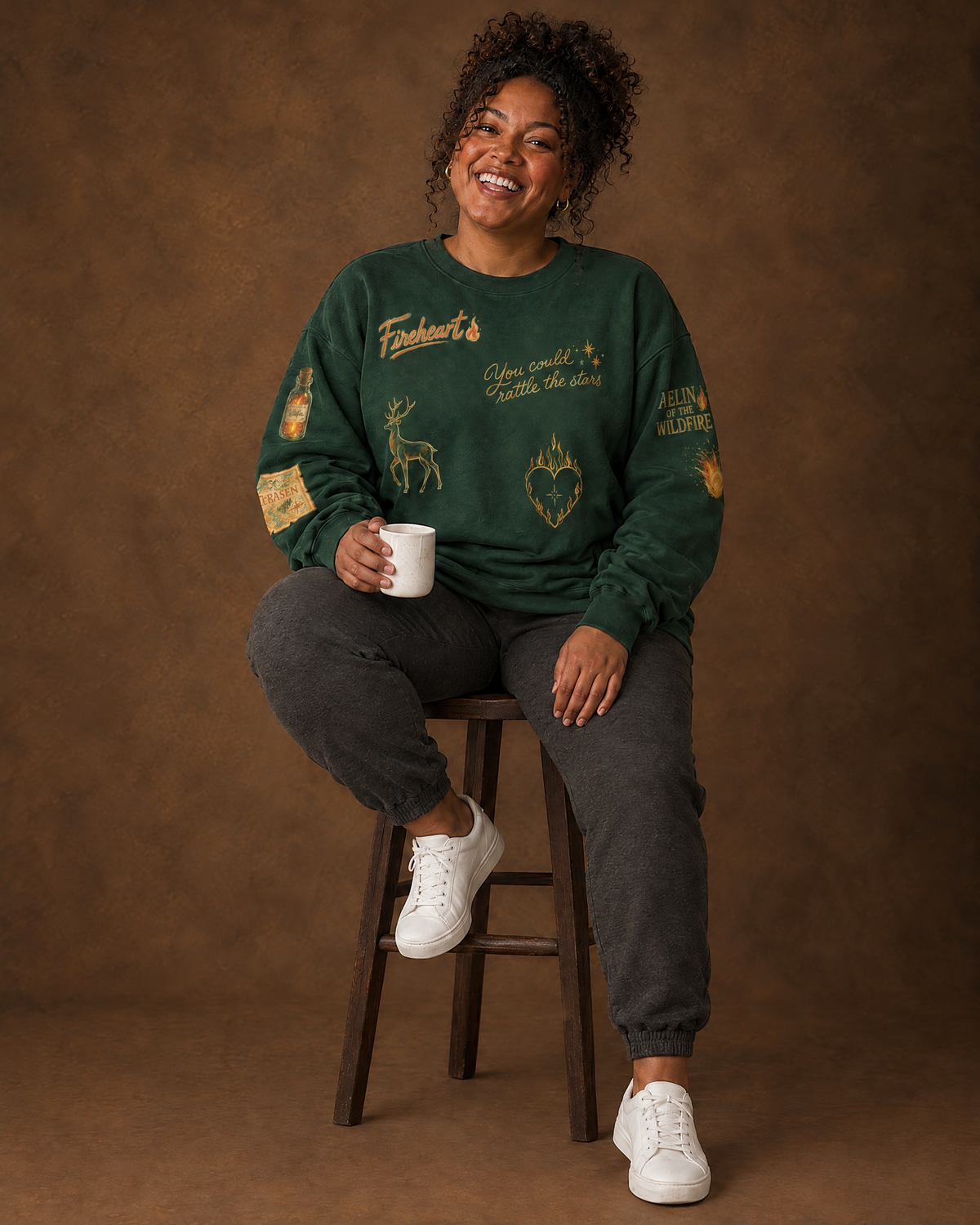 Aelin Fireheart Doodles Sweatshirt, seated