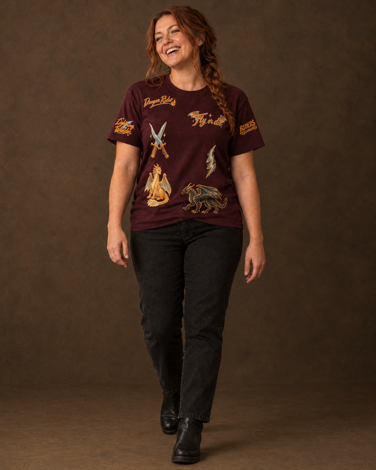 Fourth Wing Doodles Tee, full length