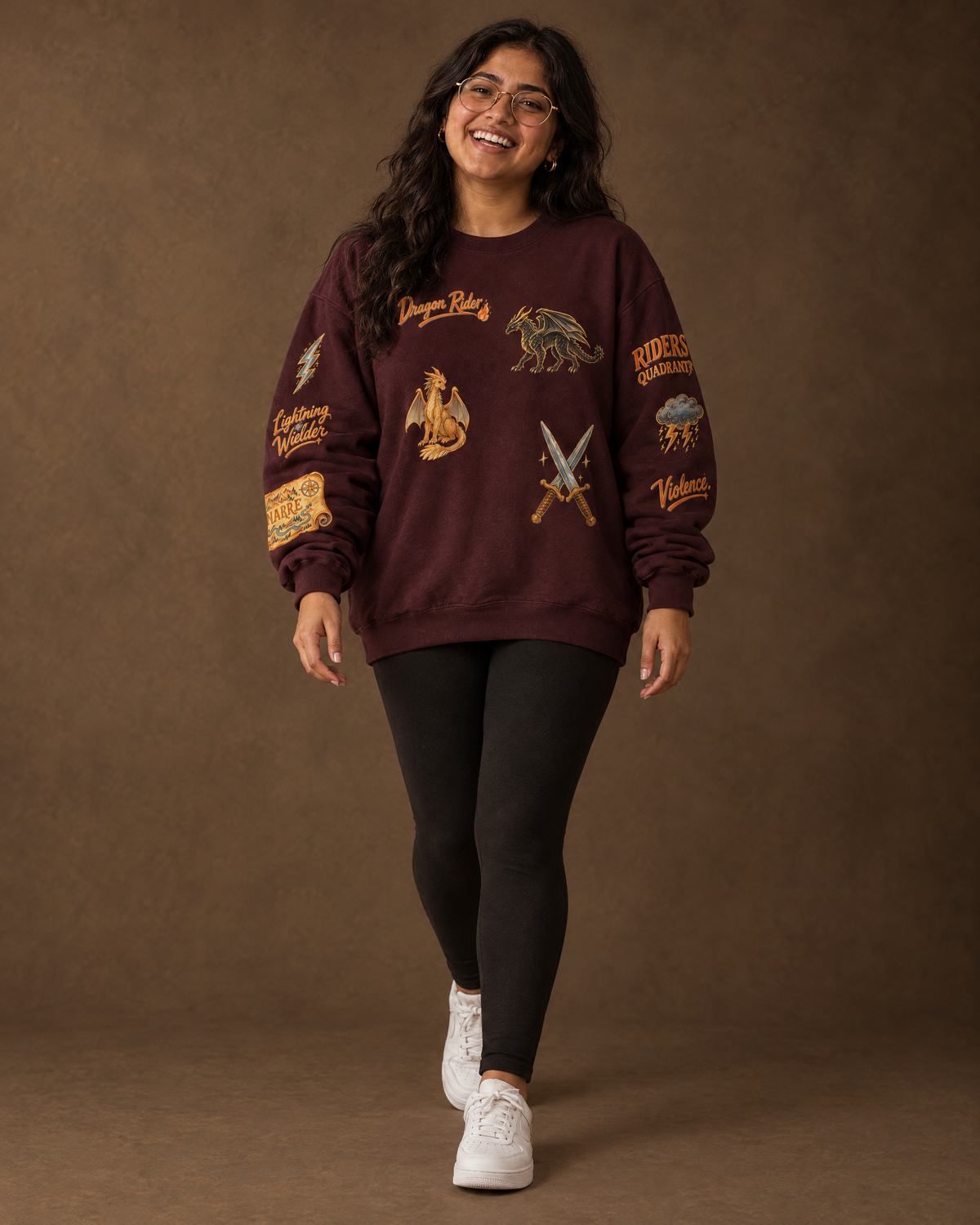 Fourth Wing Doodles Sweatshirt, full length