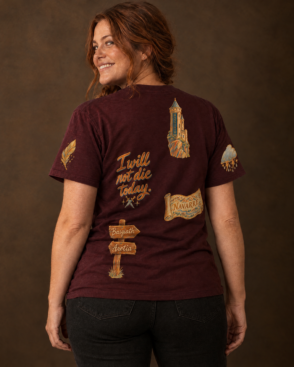 Fourth Wing Doodles Tee, worn back view