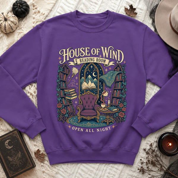 House of Wind Reading Sweatshirt in Purple