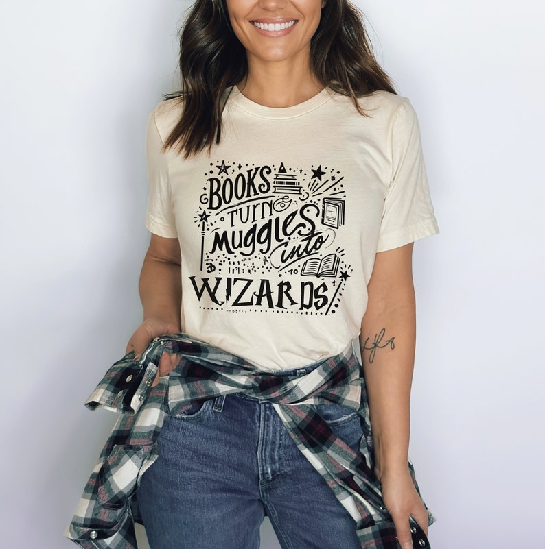 📚 Books Turn Muggles into Wizards T-Shirt – Embrace the Magic of Reading