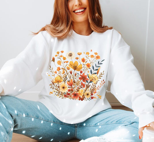 🌼 Cottagecore Floral Sweatshirt