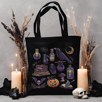 🖤 Gothic Halloween Witchcraft Tote Bag