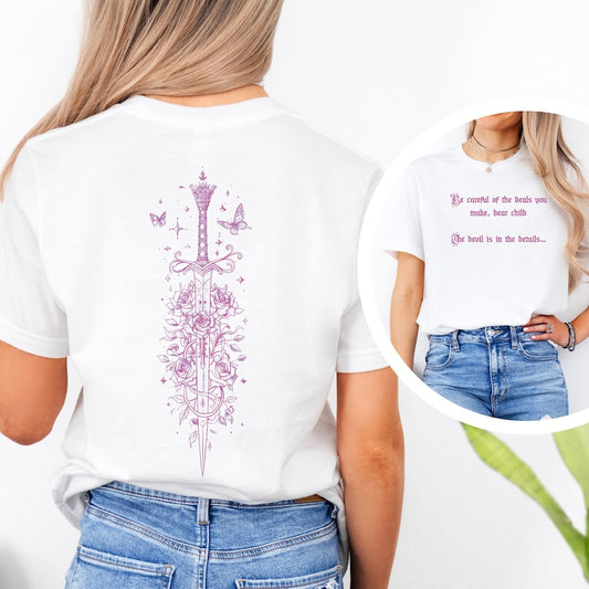 🌟 Quicksilver Fantasy Book Tee - Callie Hart Inspired Floral Sword Art Shirt 🌟