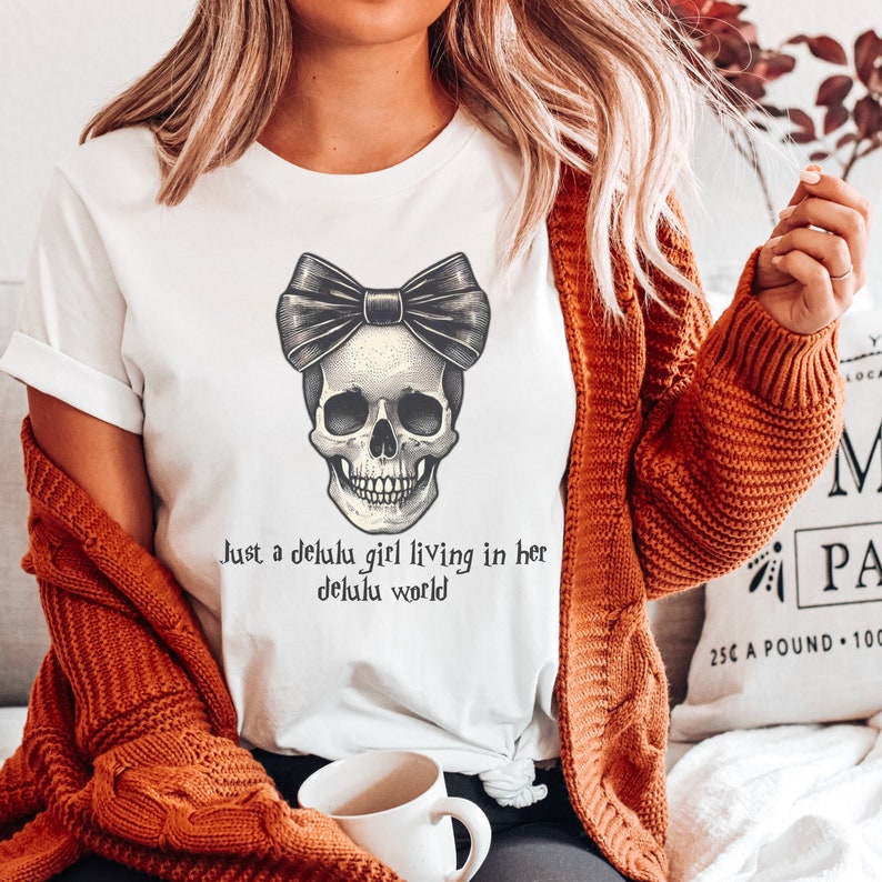 🎃 Delulu Girl Skeleton Halloween Tee