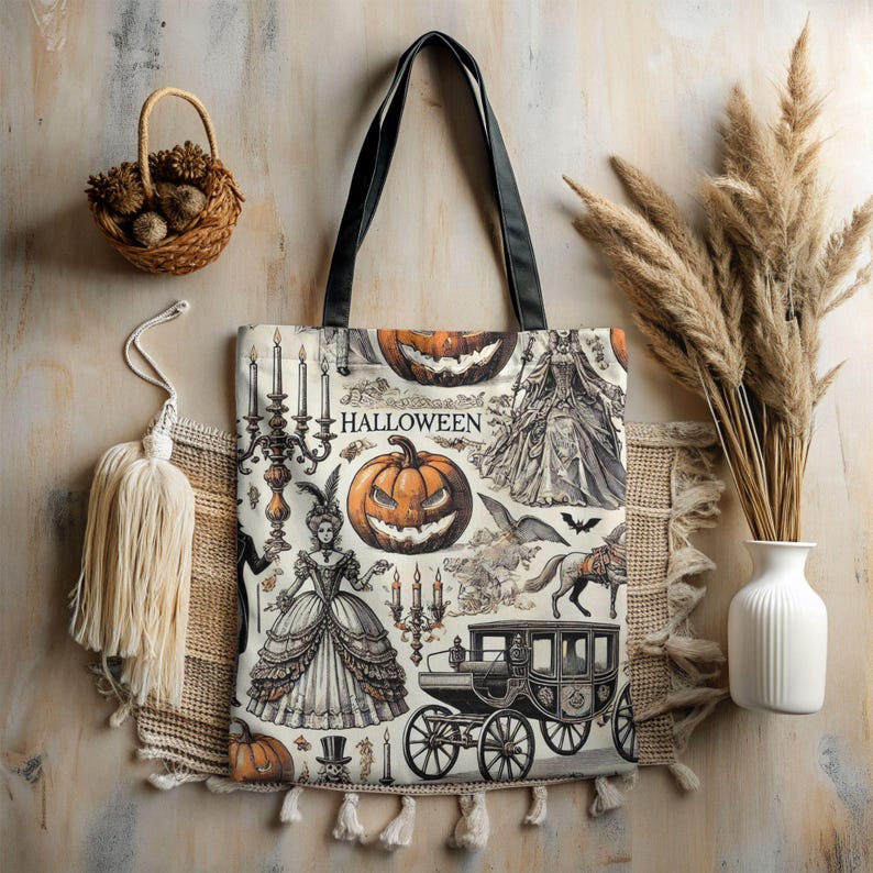 🎃 Victorian Halloween Gothic Tote Bag