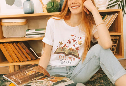 📚 Fall Into A Good Book T-Shirt