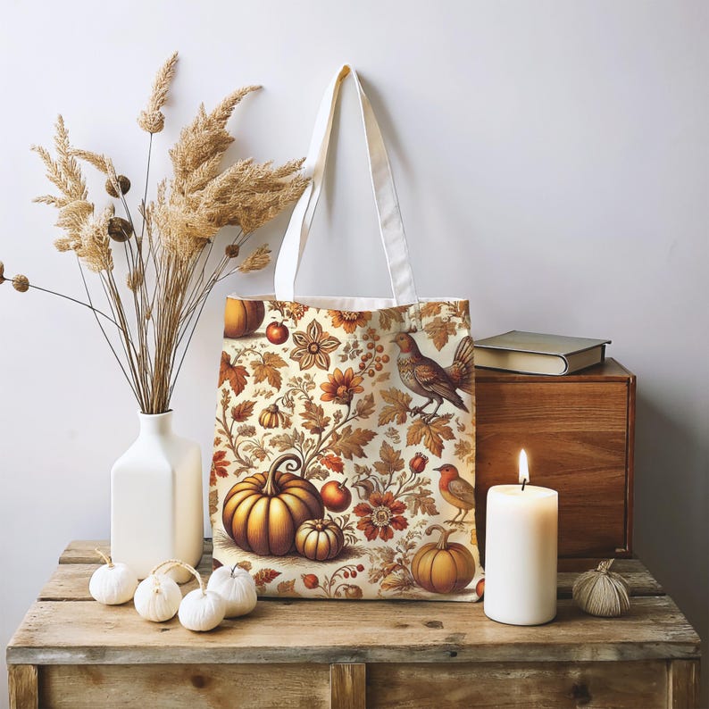 🍂 Vintage Autumn Leaves Tote Bag