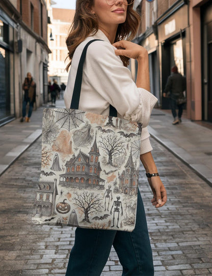 🍂 Halloween French Toile Tote Bag