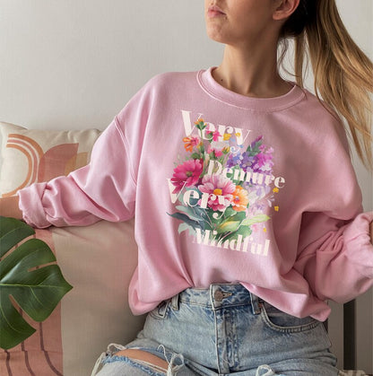 🌸 Very Demure & Mindful Floral Sweatshirt