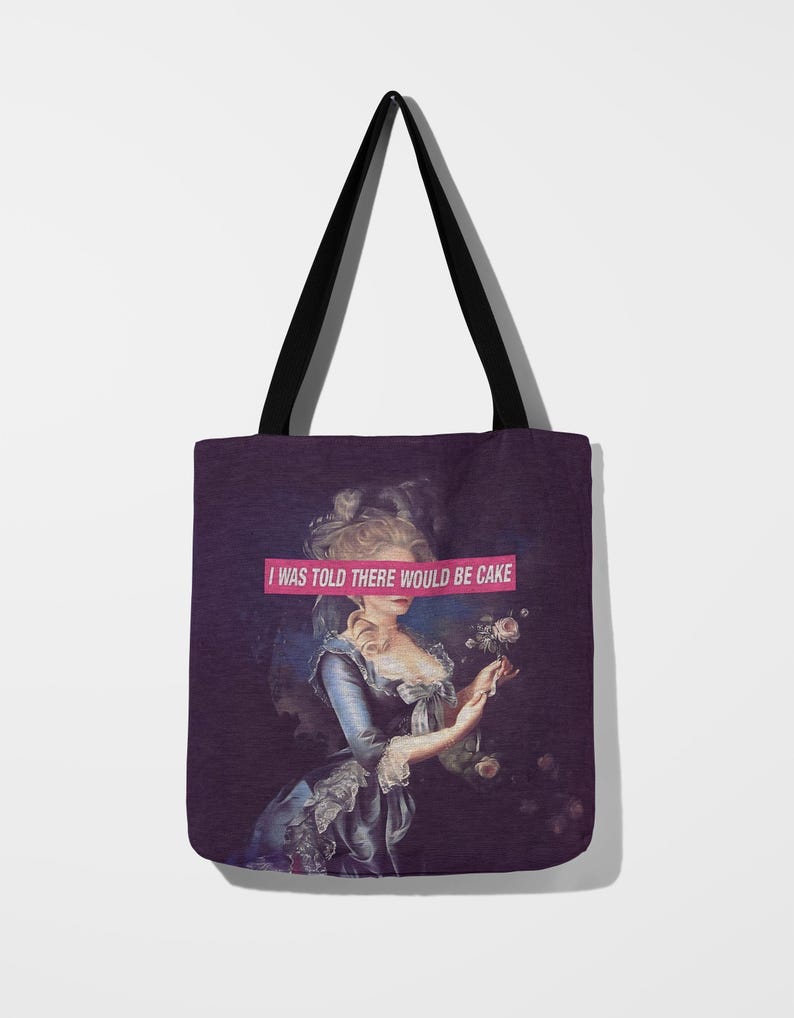 Baroque Art Tapestry Tote Bag - 'I Was Told There Would Be Cake' Edition🎨✨