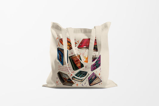 Throne of Glass Book Stack Tote Bag
