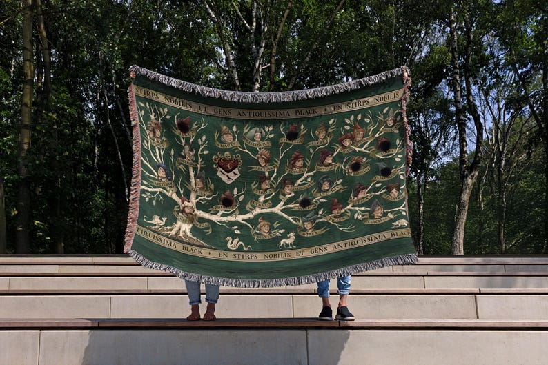 Wizard World Black Family Woven Throw Blanket