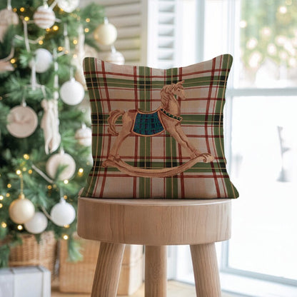 Rocking Horse Plaid Pillow