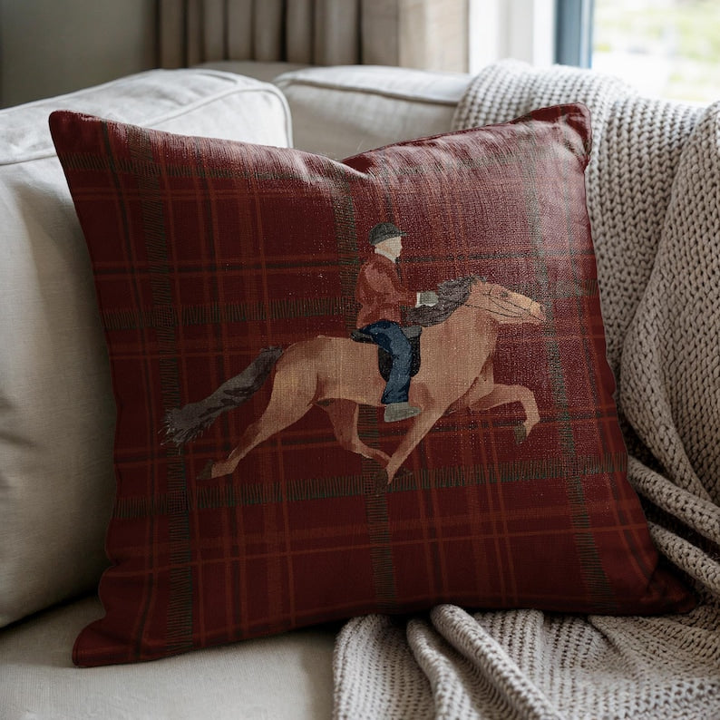 Red Rider And Horse Pillow
