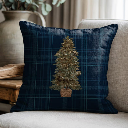 Christmas Tree Plaid Pillow