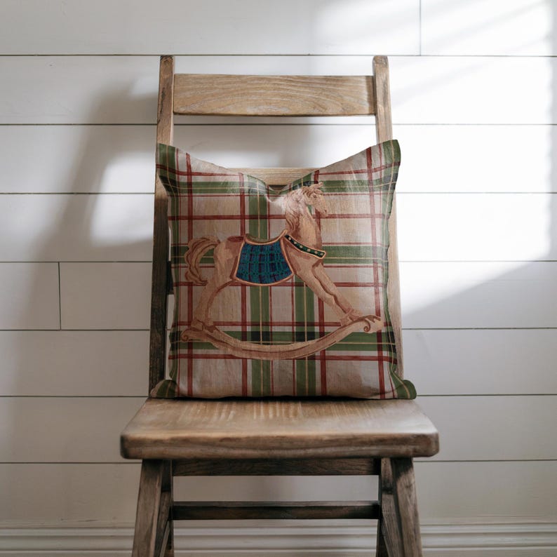 Rocking Horse Plaid Pillow